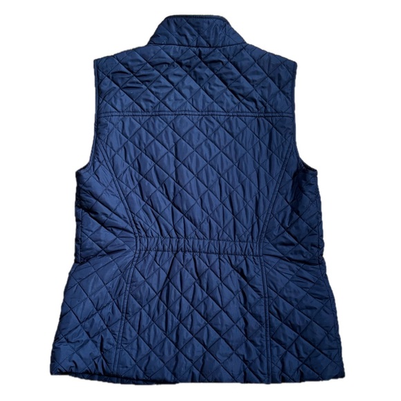 Talbots Diamond Quilted Navy Blue Lightweight Vest XS Fleece Lined Preppy Chore - Picture 5 of 7